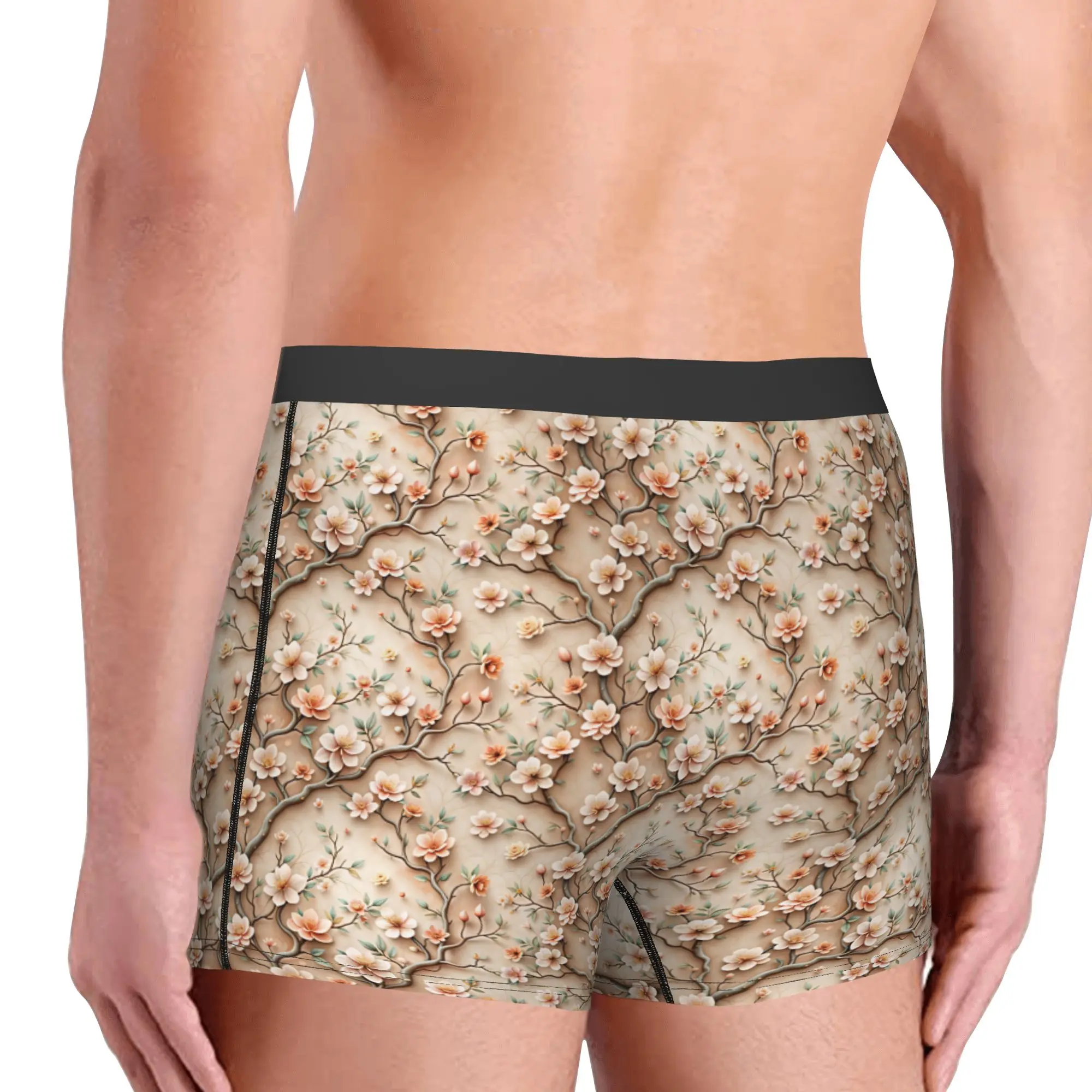 Fashion Luxury High 3D Floral Boxers Shorts Panties Male Underpants Breathable Fashion Trend 3D Flowers Briefs Underwear