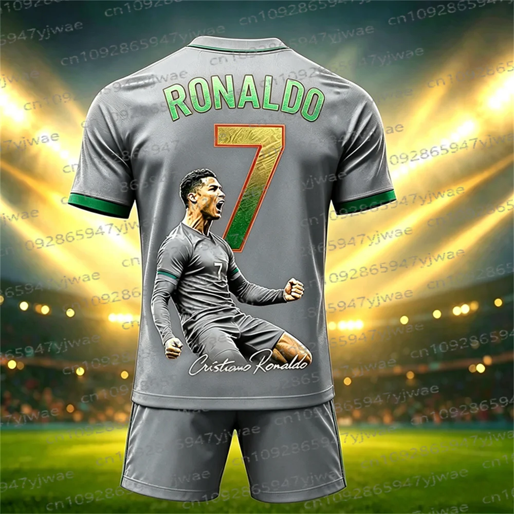 26/27 Sonderedition Ronaldo Fans Fußballtrikot T-Shirt Shorts Set Damen Herren Sportbekleidung Sommer Casual Kinder T-Shirt Set 2-teiliges Set – Detail 5