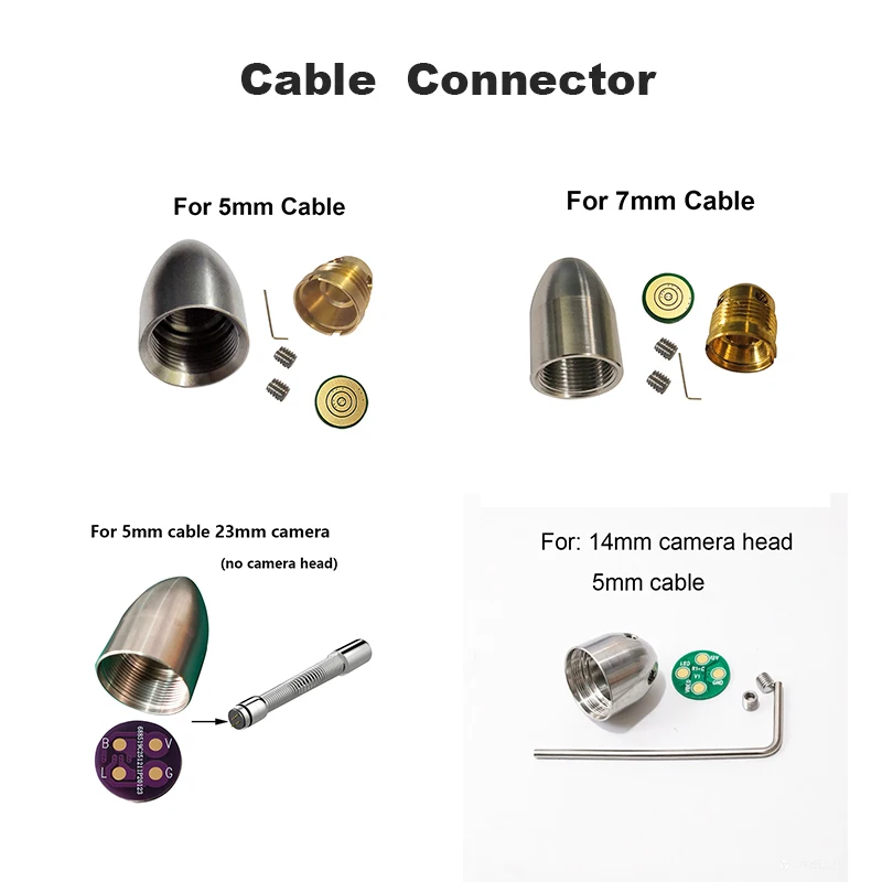 Female Connector Accessories,Pipe Sewer Pipeline Industrial Endoscope Camera Cable PCB Gasket Connection Line Repair Replacement