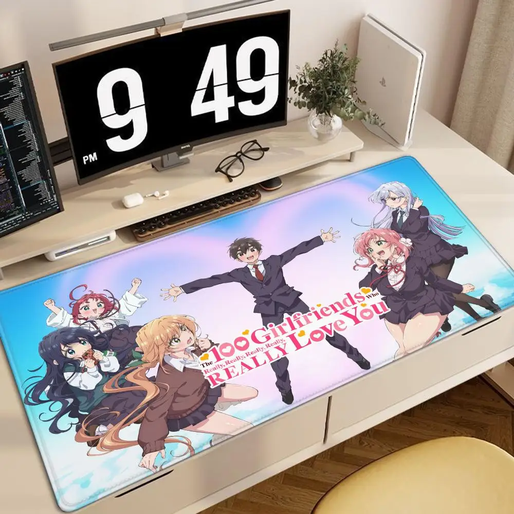 

anime The 100 Girlfriends Mouse Pad Mousepad Large Gaming Mouse Pad LockEdge Thickened Computer Keyboard Table Desk Mat