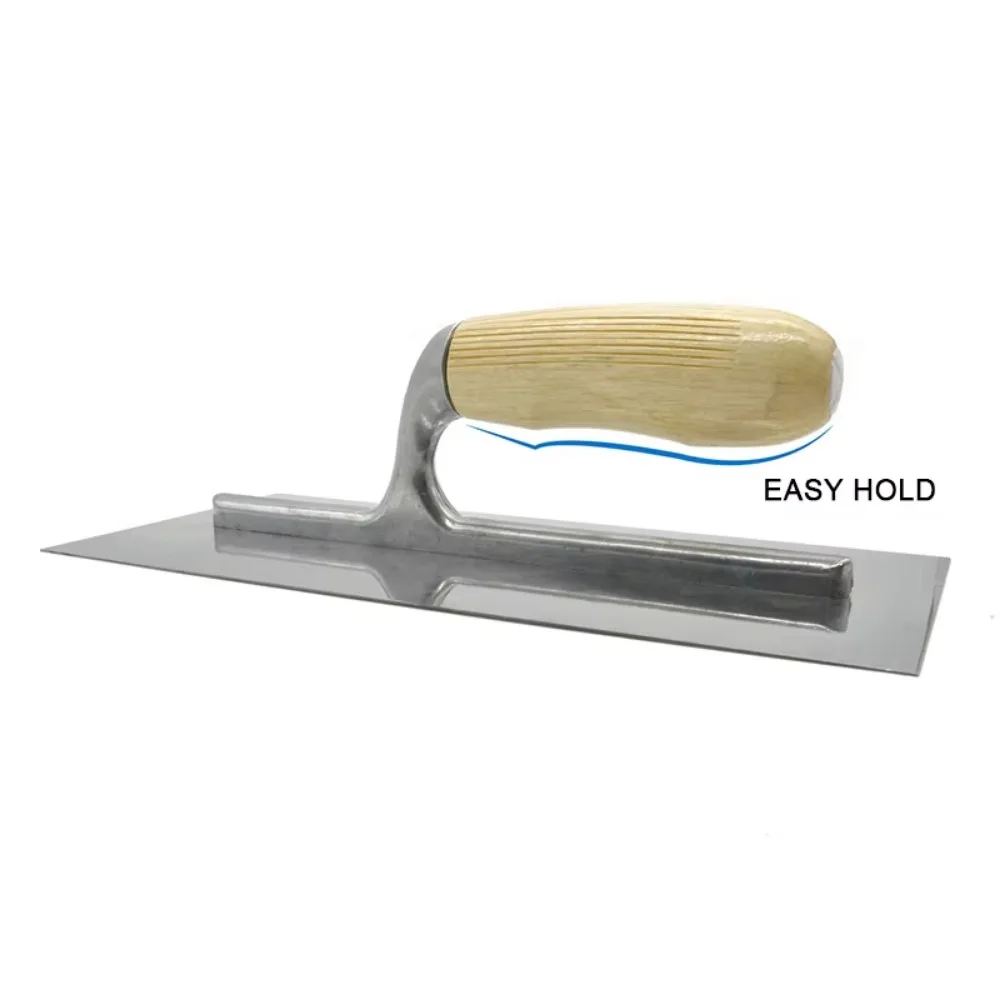 MSN Wooden Handle Trowel With Polish Surfa Wall Concrete Plastering Stainless Steel Trowel