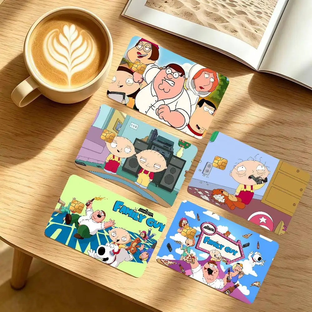 Magic Shark Funny Familys Guys Peter  Anime 1 set of 4 pcs Bear Skin Sticker Film Tape Case for Big Credit Debit Card Front Side