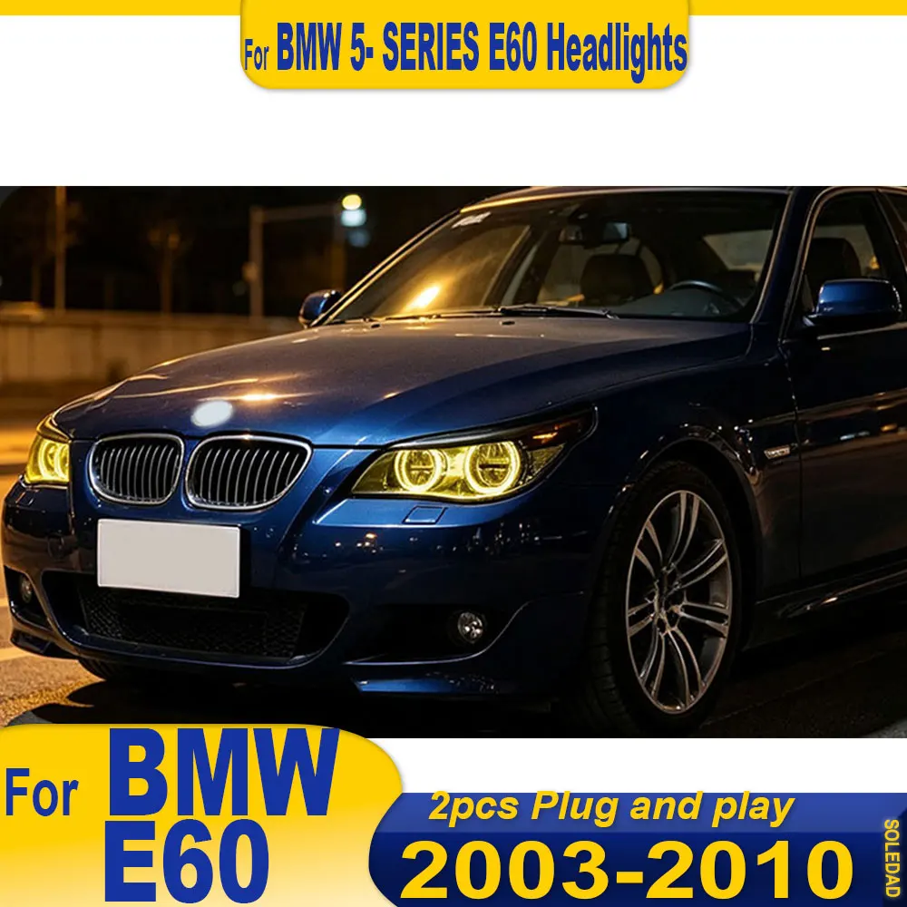Car headlights For BMW 5-series e60 Headlight 2003-2010 Upgrade Modified New DRL Dynamic Turn Signal Headlight Auto Accessories