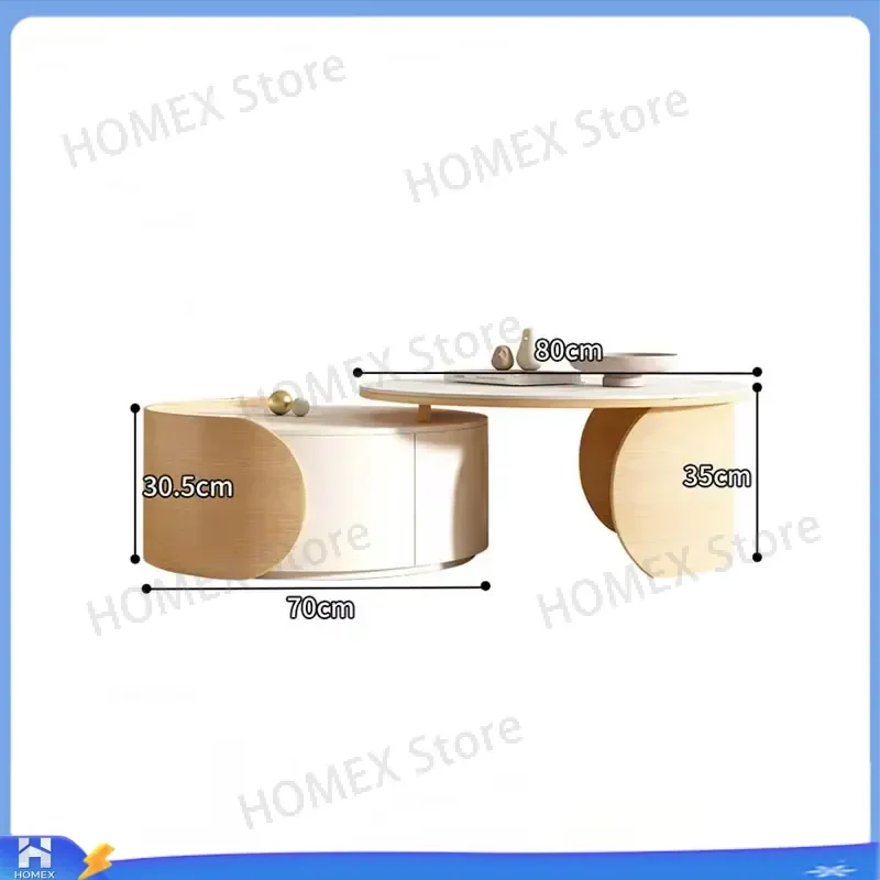 Luxury Italian Modern Coffee Table European Vintage Aesthetic Storage Display Basse Table Living Room Furniture Home Decor