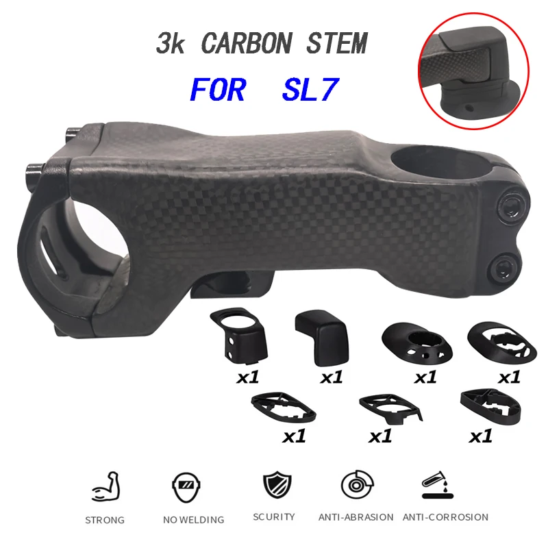 SL7 carbon stem No Logo Bicycle Race Road Bike  Stem Aero Riser Integrated Internal Wiring Hidden Cockpit For SL7 70mm-130mm