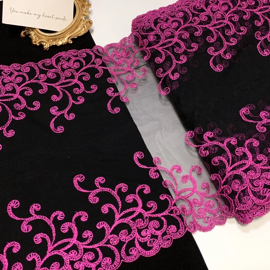 

15 Yards Embroidered Lace Trim Fabric For Sewing Black Mesh Accessories Bra Wedding Dress Lingerie Decor 31.5cm Width