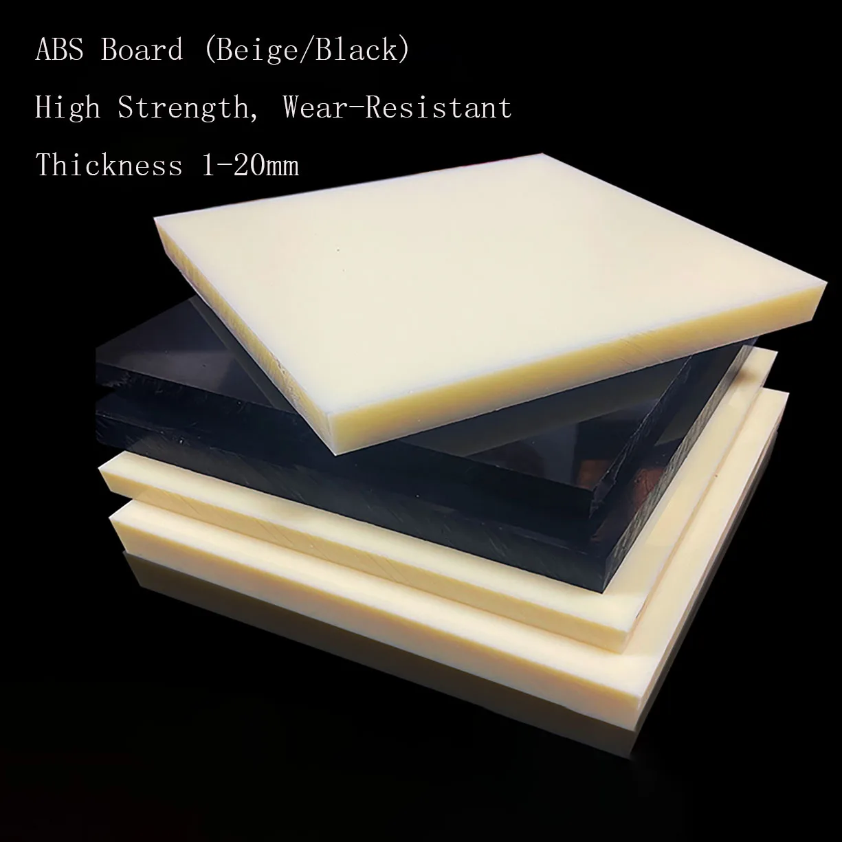 1Pcs Beige/Black ABS Plastic Board Model Sheet Material for DIY Model Part Accessories Thickness 1/2/3/4/5/6/8/510/12/15/20mm