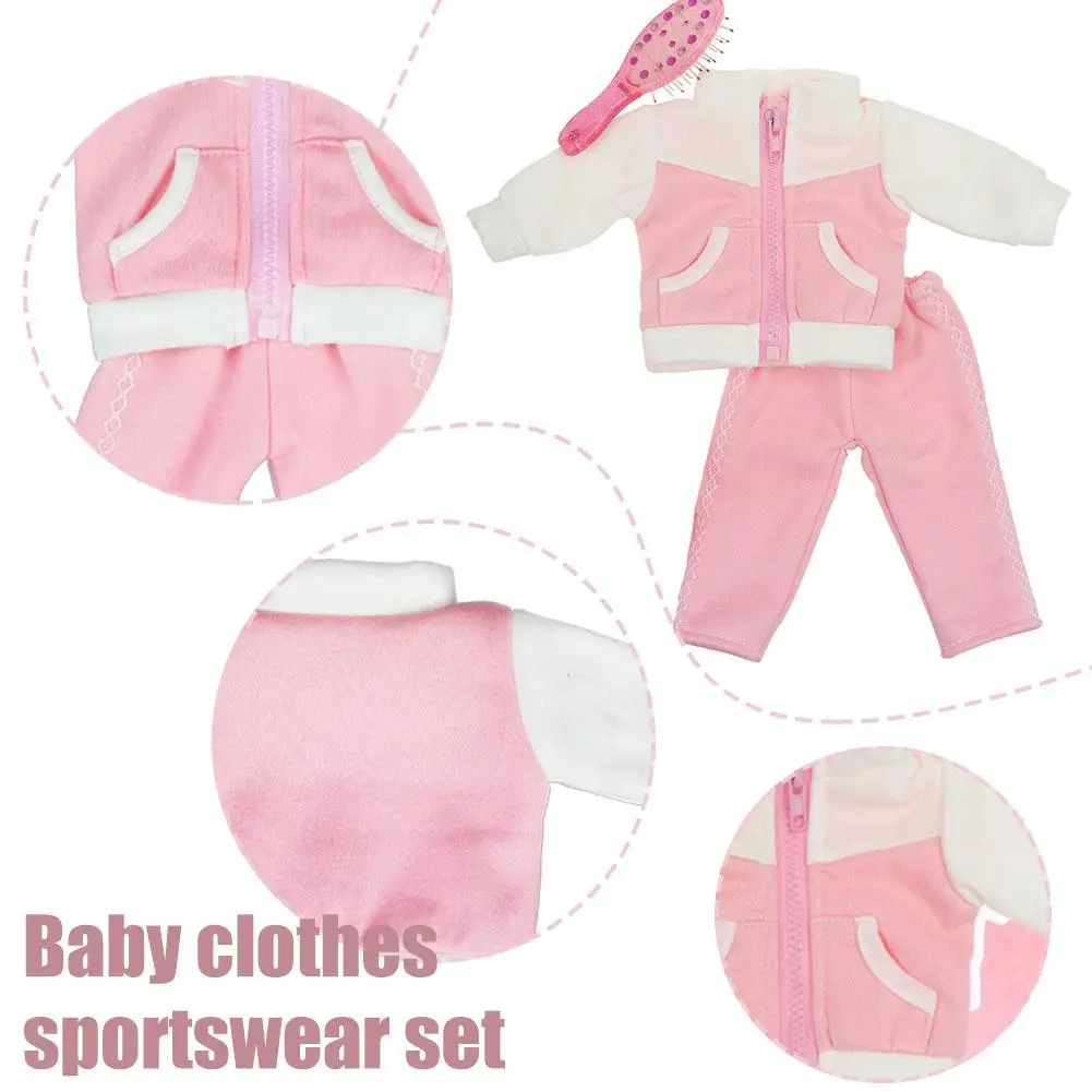 Ropa de invierno para muñeca bebé, abrigo largo rosa, ropa para muñeca de niña de 18 pulgadas, prendas de vestir, juguetes, accesorios de ropa