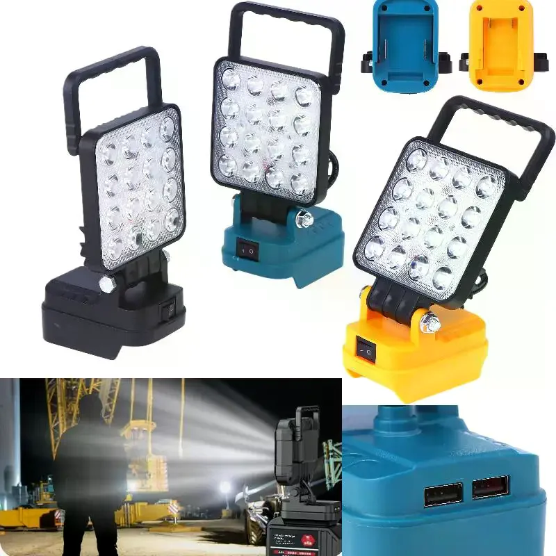 

14W Camping Lamp Emergency Lighting With Dual USB Li-ion Battery Lantern Outdoor Flashlight 4 Inch LED Work Light