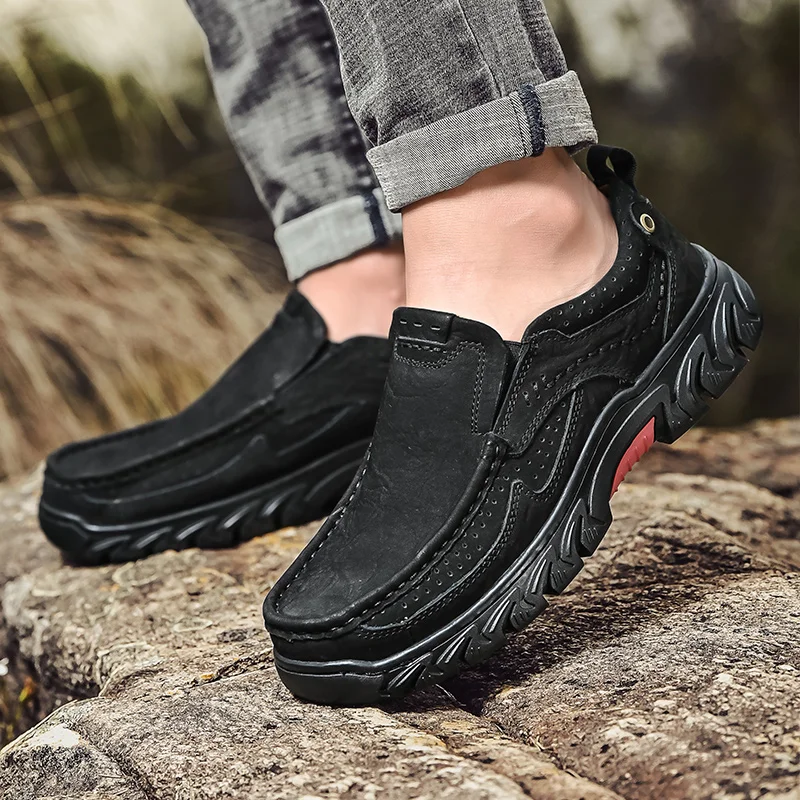 

Мужская повседневная кожаная oes Outdoor Climbing oes Дышащая водонепроницаемая противоскользящая износостойкая удобная мода для отдыха