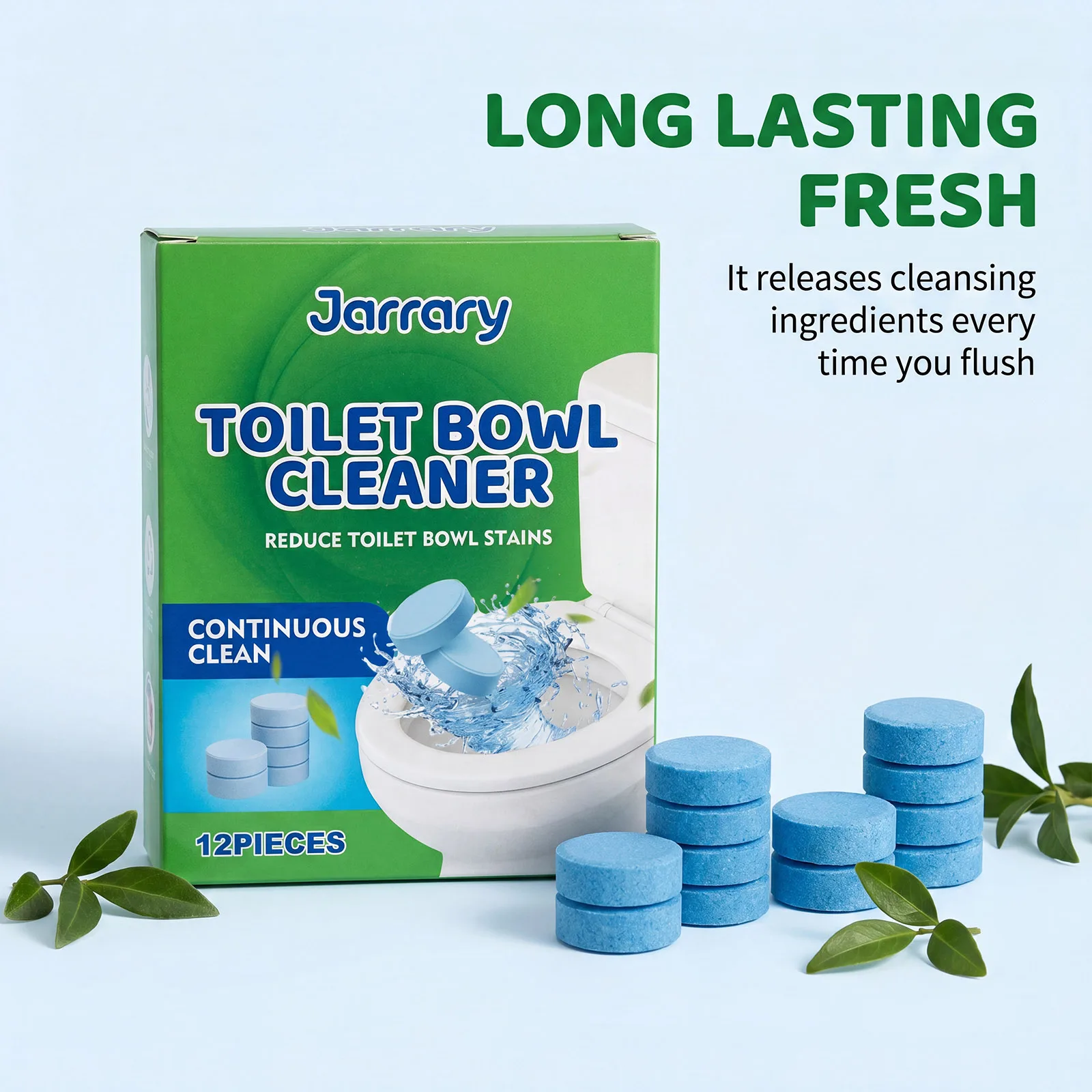 12pcs Toilet Cleaning Effervescent Tablets Home Toilet Bowl Removes Dirt Odor Brightening Home Daily Care Cleaning Tablets view 2