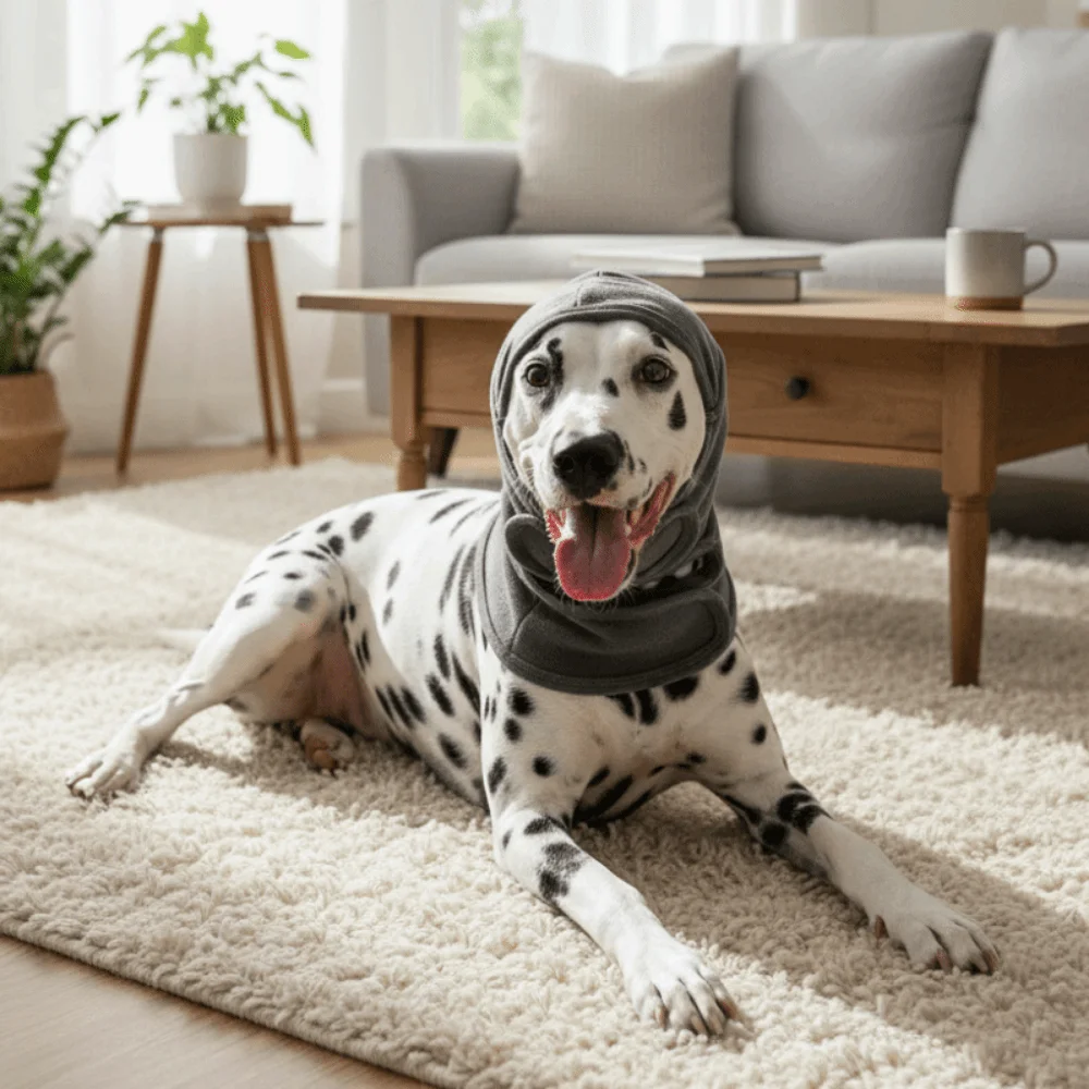 Warm Dog Calming Hood Adjustable Breathable Dog Ear Cover Comfortable Washable Dog Windproof Hat Veterinary Visits