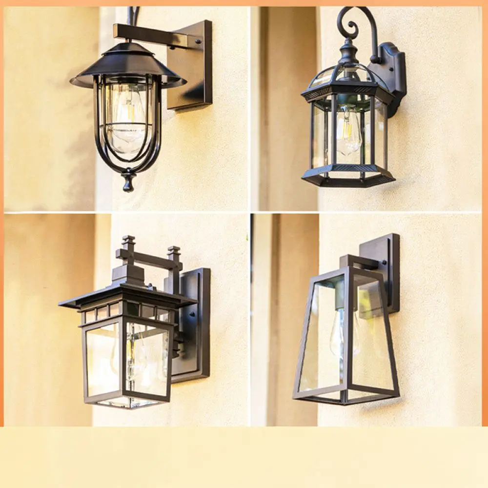 European Style Outdoor Wall Lamp Waterproof Garden Porch Exterior Sconce Lighting Fixture For Patio Villa House Wall Decor
