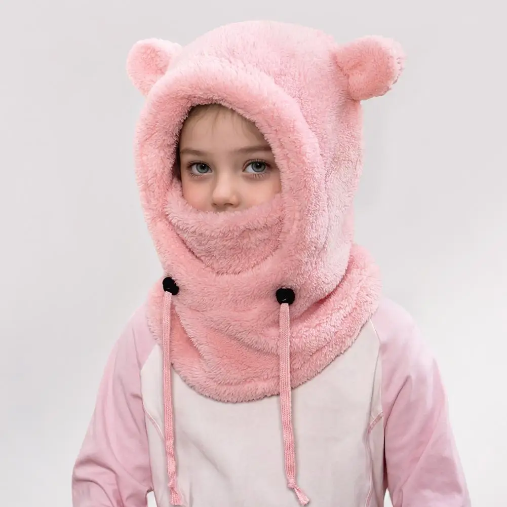 Boys Girls Adjustable Face Guard Hat Children's Adjustable Face Guard Ski Hat Full Coverage Cold Weather Scarf Cartoon for Kids