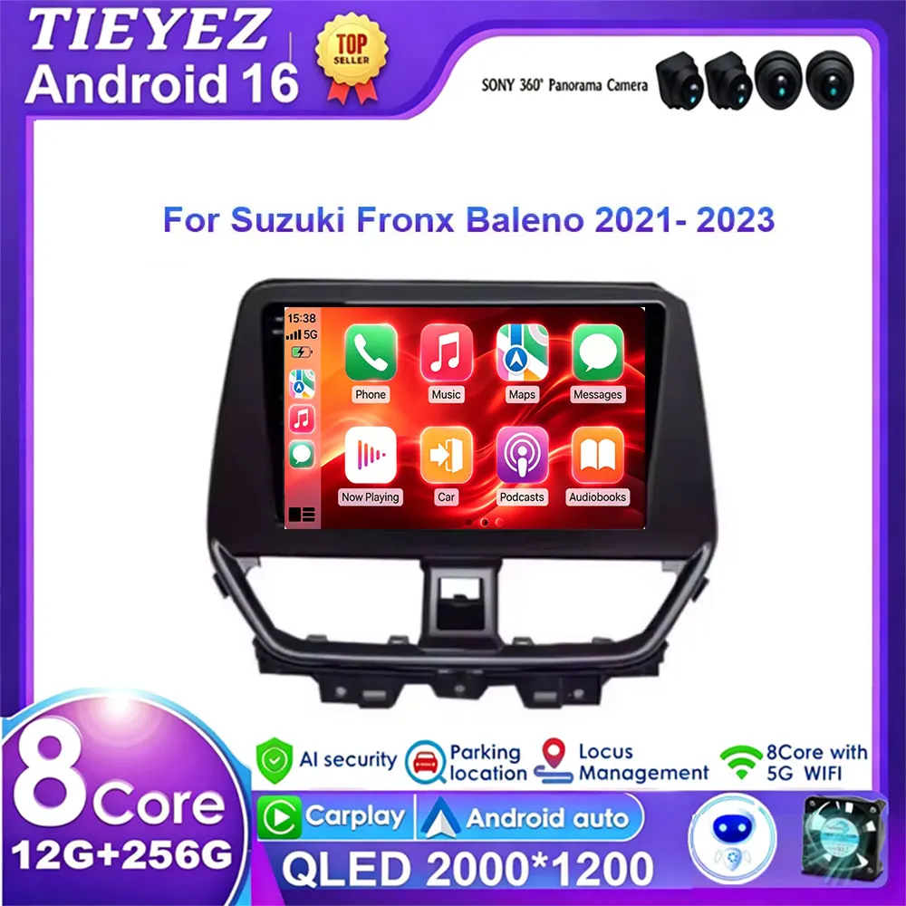 Android 16 GPS Navigation For Suzuki Fronx Baleno 2021- 2023 Autoradio Multimedia Stereo QLED IPS DSP Car Screen WIFI BT 4G LET
