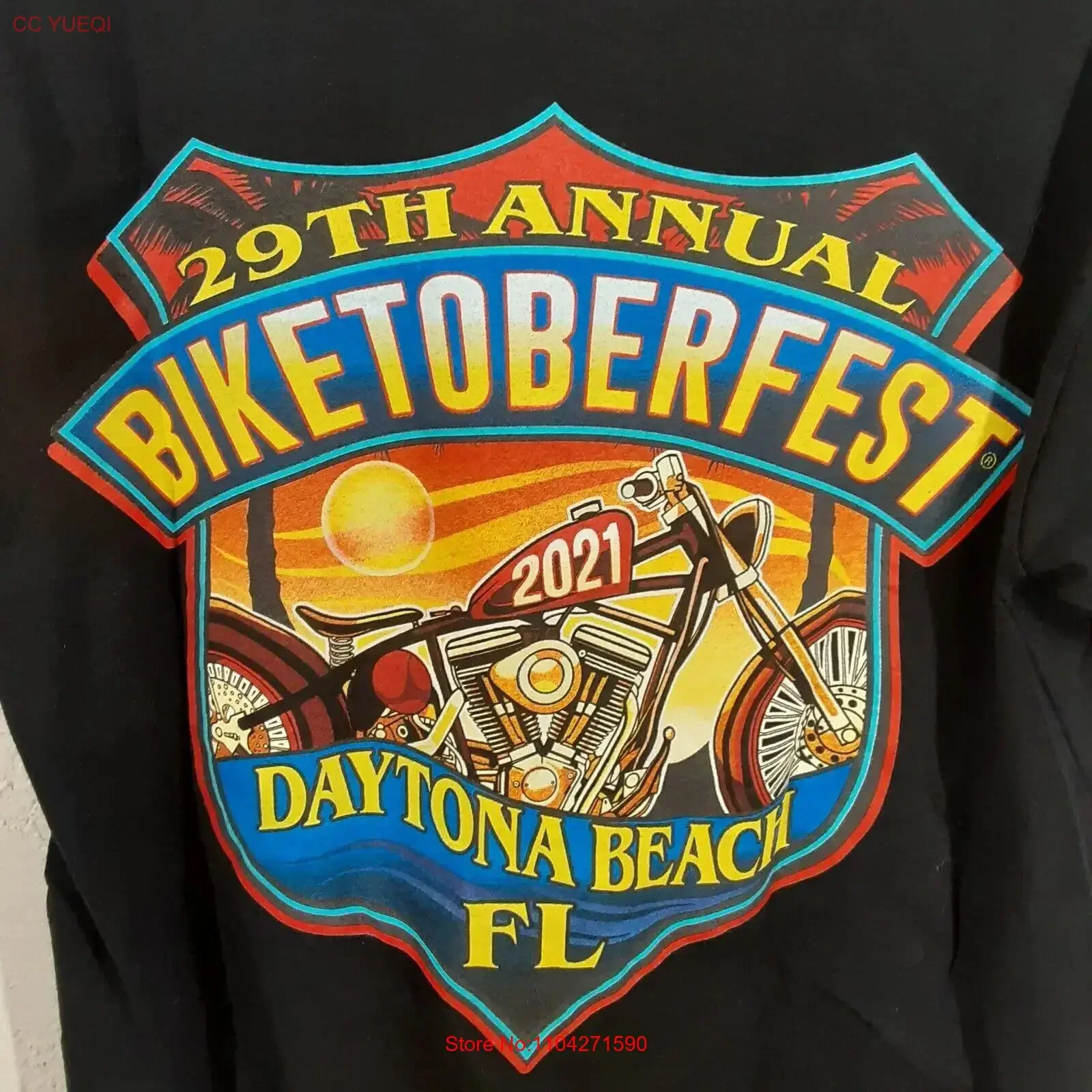 2021 29TH Annual Biketoberfest Daytona Beach FL T shirt M Motorcycle Biker NWT vintage Washed Comfortable Top For Everyday Wear