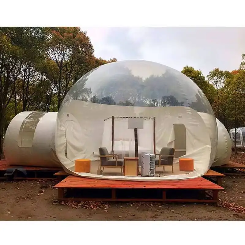 Aluguel de barraca de gramado de bolha inflável de PVC transparente grande para acampamento ao ar livre por atacado