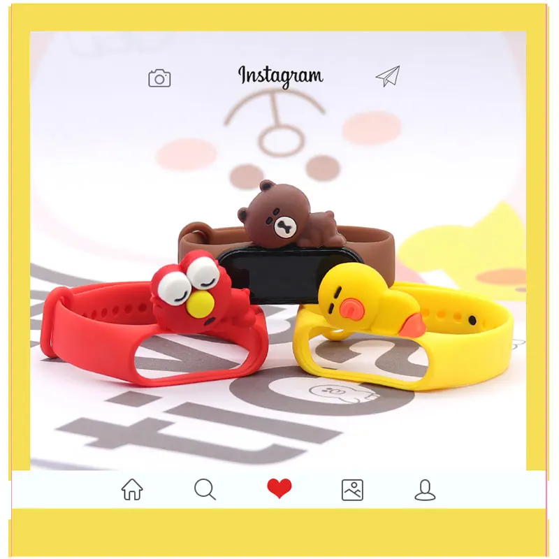 Toy Silicone Strap For Mi Band 5 6 MiBand 6 5 4 3 Cartoon Wristband Replacement TPU Strap For Xiaomi Mi Band 6 5 7 4 Watch Strap