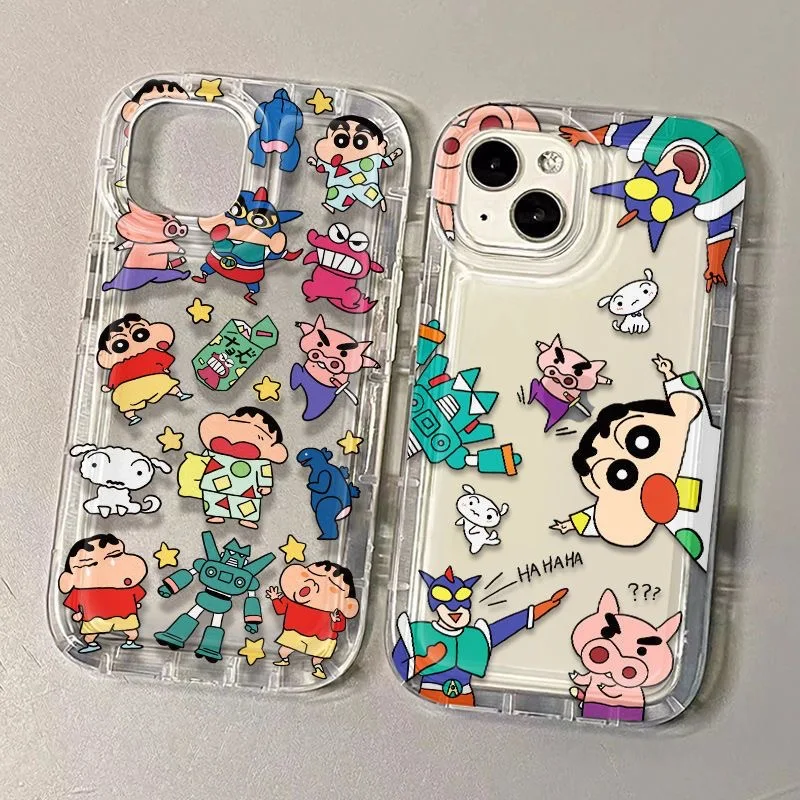 Anime Noharas Shinnosukes Clear Case for IPhone 16 15 14 13 12 11 Pro Max 14 15  Plus X XR XS Max SE2020 Airbag Shockproof Cover