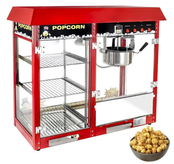 

Коммерческая электрическая машина для приготовления попкорна с автоматической вставкой из закаленного стекла и нержавеющей стали большой емкости.