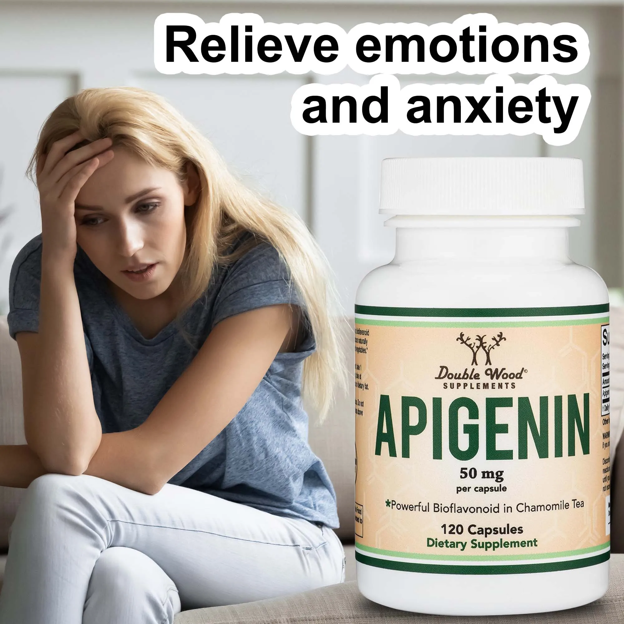 

Apigenin Supplement - Improves Brain Function, Relieves Anxiety, and Promotes Sleep, Antioxidant