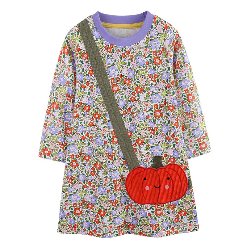 

Jumping Meters 2-7T Halloween Princess Girls Dresses Pumpkin Pockets Flowers Girls Dresses Toddler Clothing Frocks Kids Wear