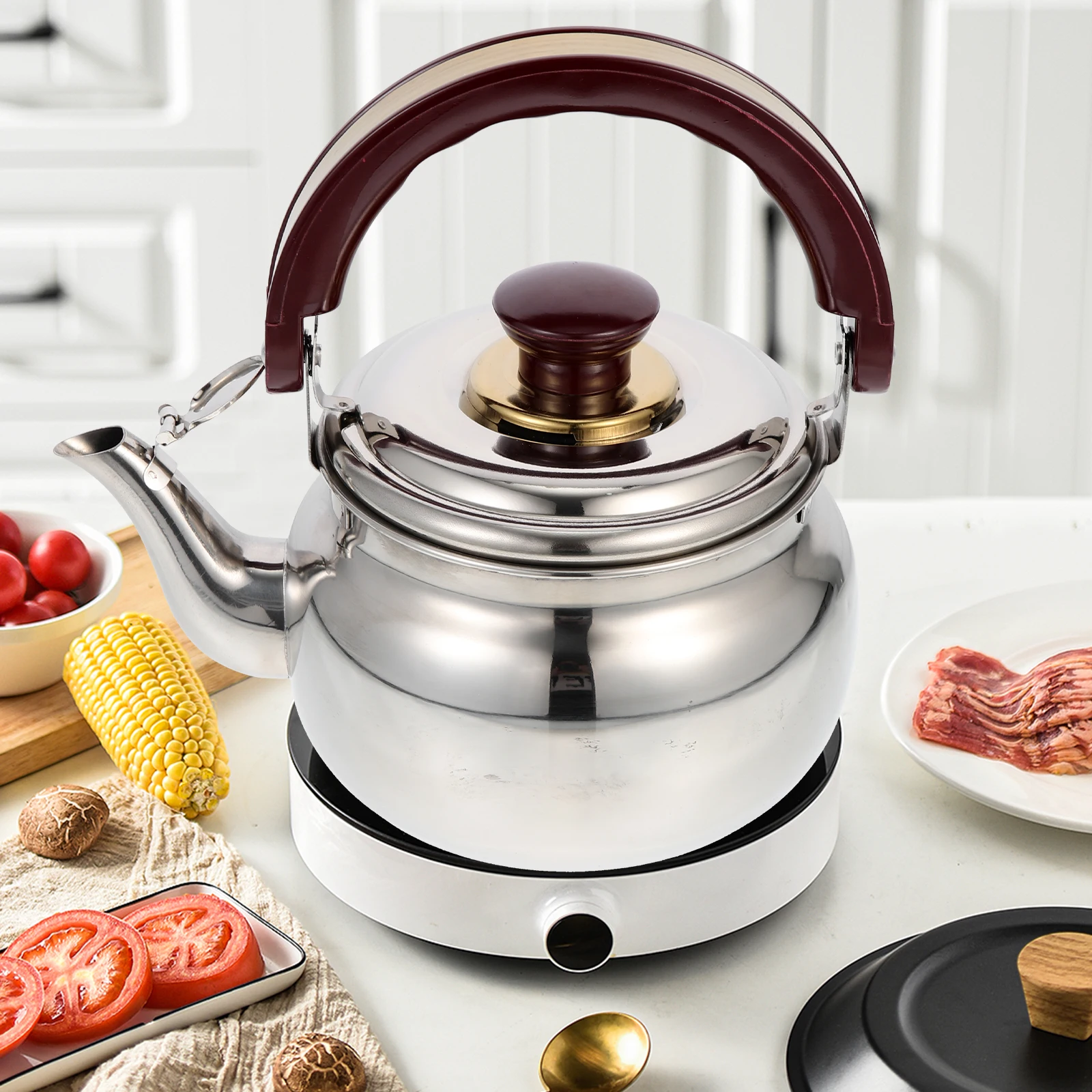 

Stable Bottom Stainless Steel Water Kettle Large Capacity Tea Pot Office Tea Kettle Office Use Safe Reliable Boiler