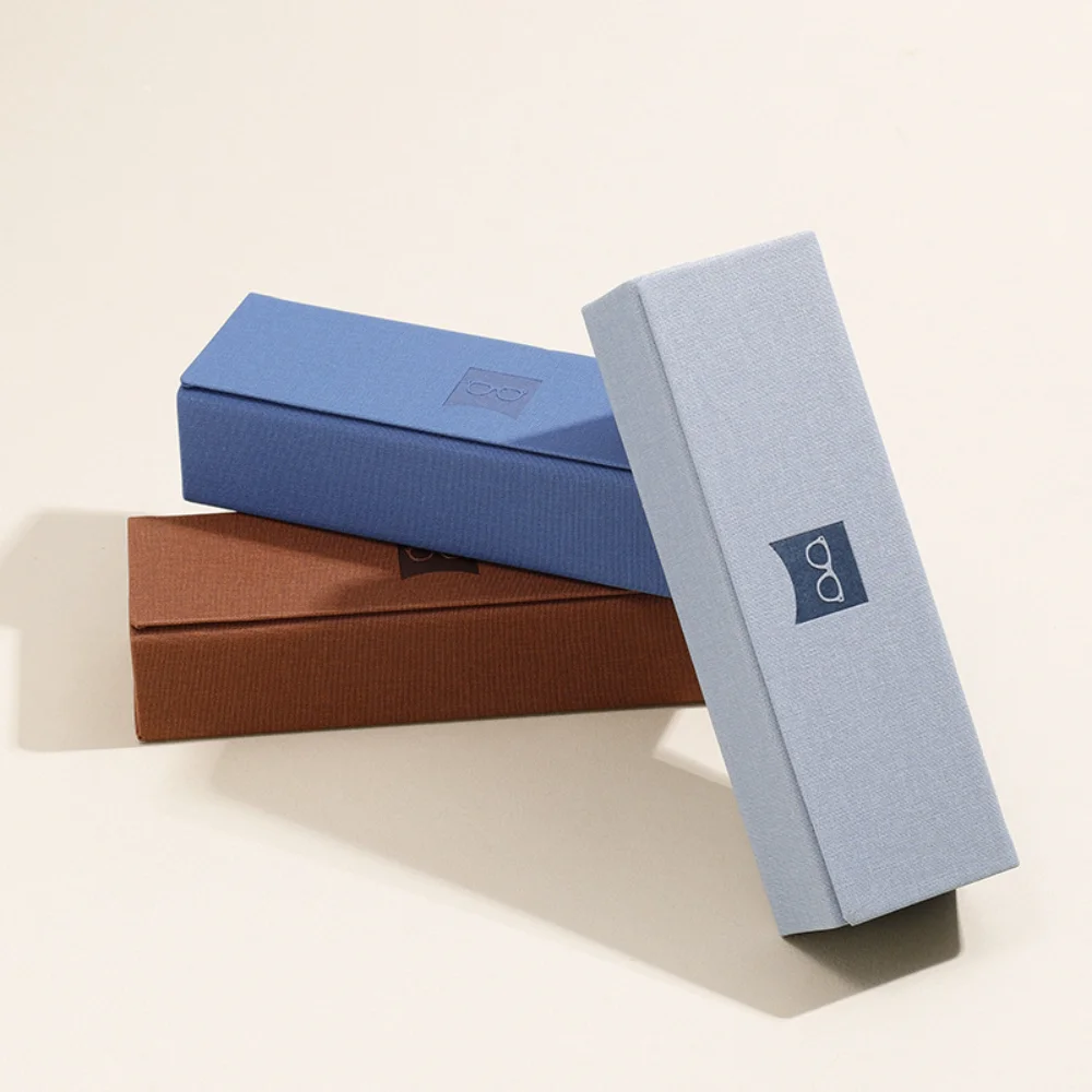 Simple Leather Glasses Box Solid Color Square Sunglasses Reading Glasses Storage Case Student Myopia Glasses Protective Box