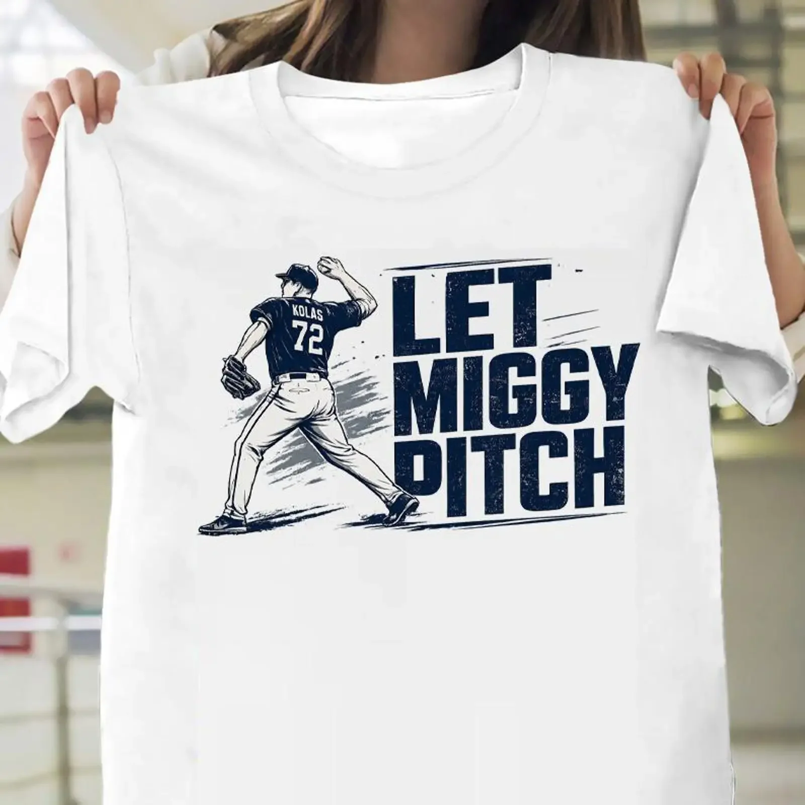 Miguel Rojas Let Miggy Pitch shirt vintage Washed graphic Breathable Unisex Soft Stylish Stretched Casual homme Slightly