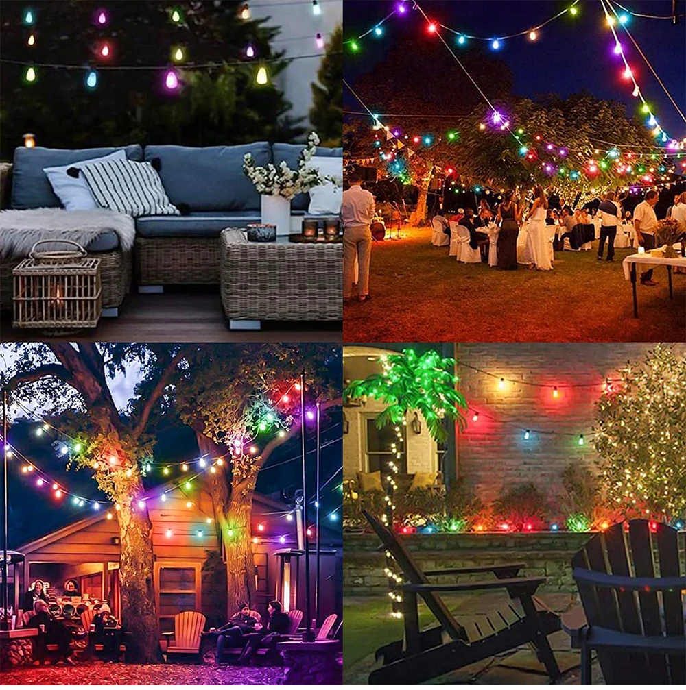 Multicolor C7 LED Light Bulbs 0.6W E12 Garden Decoration Night Lights Vintage Candle Lamps for C7 Outdoor String Lights