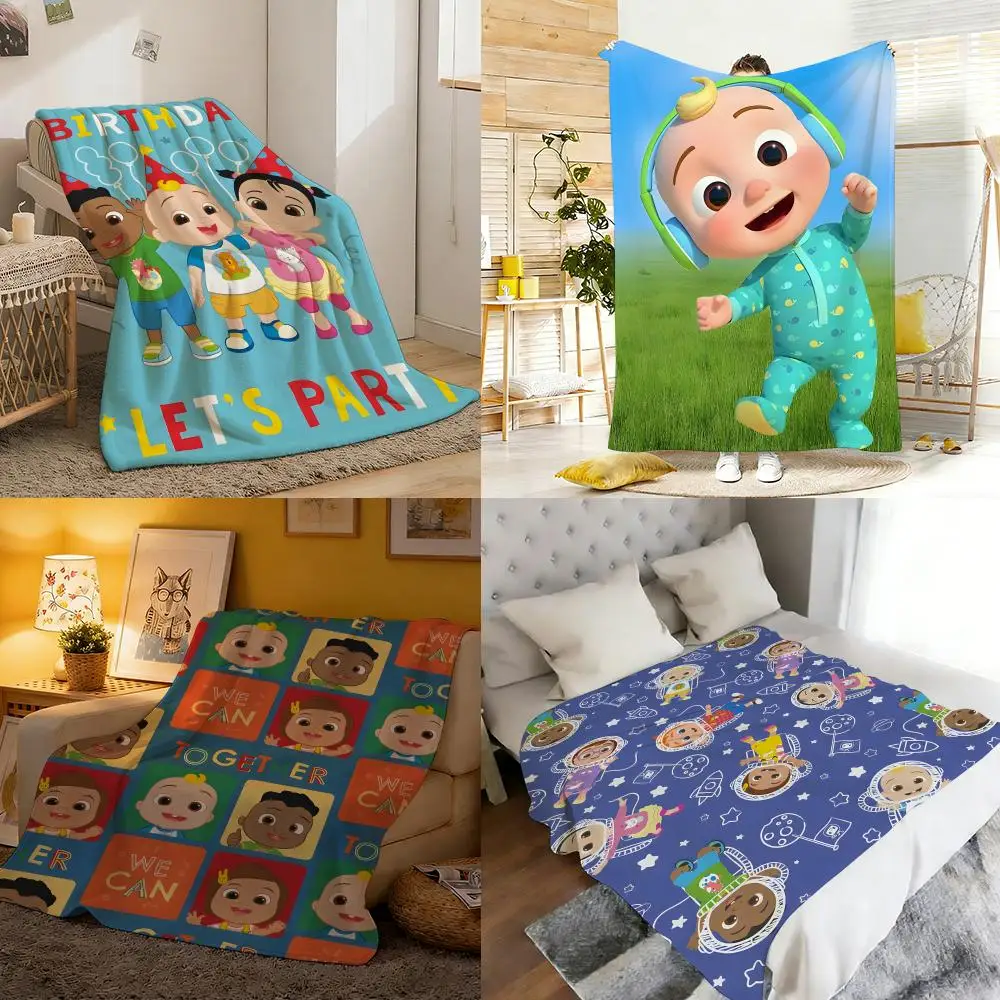 Manta de Franela Suave y Acogedora con Diseño de C-Cocomelon para Sofá, Dormitorio y Más