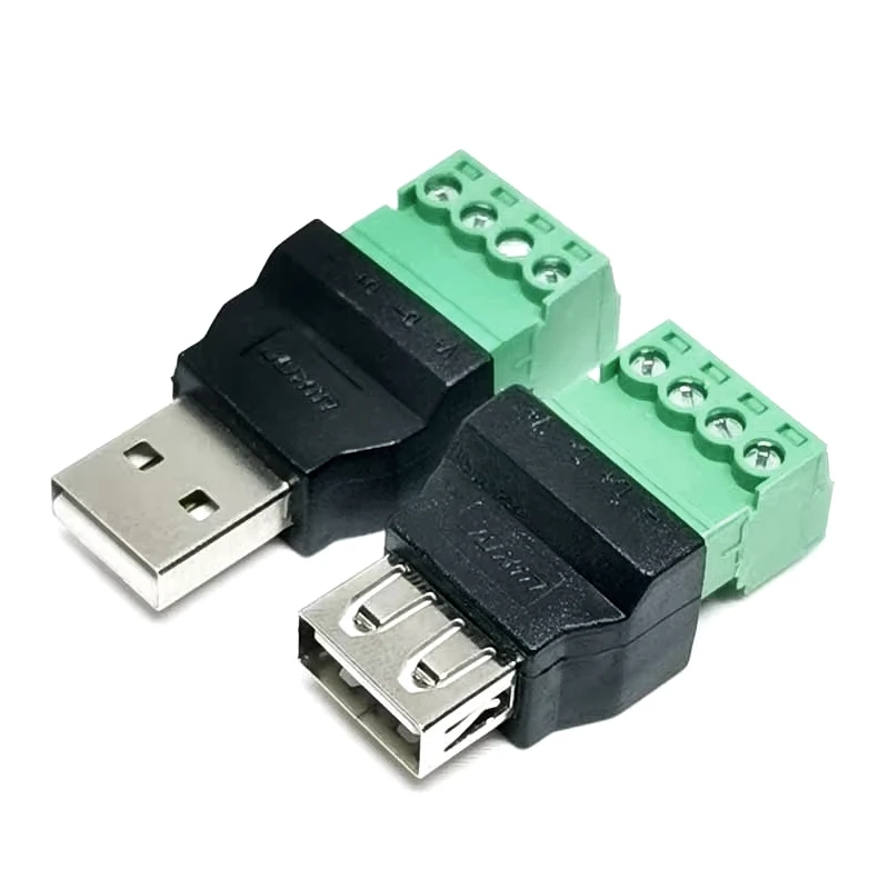 1 шт. USB-разъем USB 2,0 типа A «мама/папа» на 4-контактный винтовой разъем адаптер