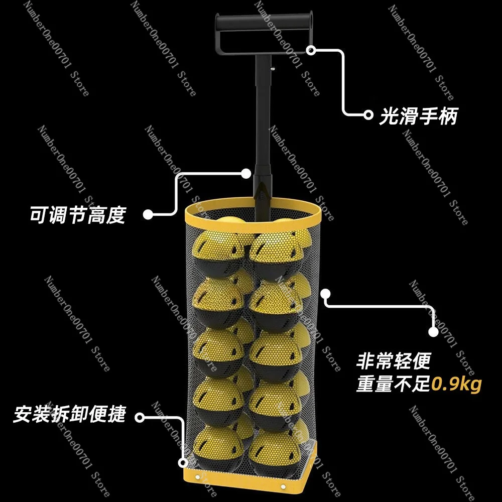 Tennis Ball Retriever, Adjustable Height Pickup Tool with Telescoping Handle, No-Bend Ball Picker for Court