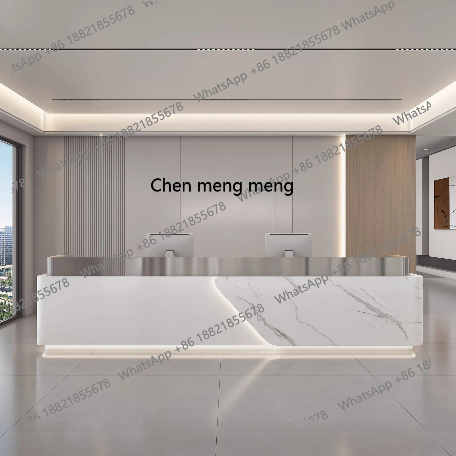 X Simple company front desk paint hotel clubhouse marble reception, cashier, beauty salon bar