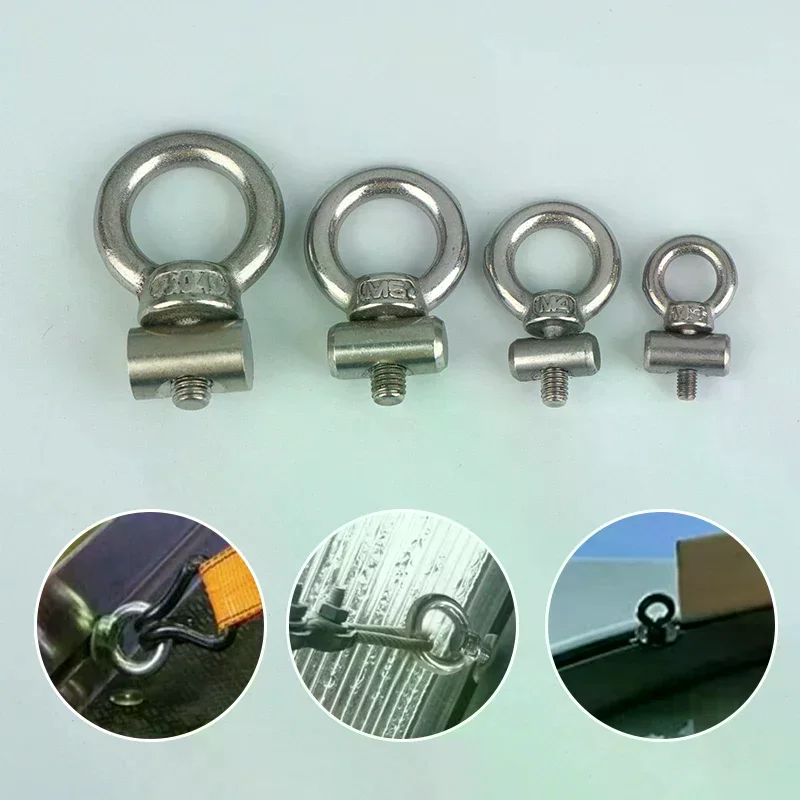 1/3Pcs M3/4/5/6 Stainless Steel Awning Rail Stoppers Outdoor Slide Track Cable Rope Lifting Ring For RV Tent Camping Accessories