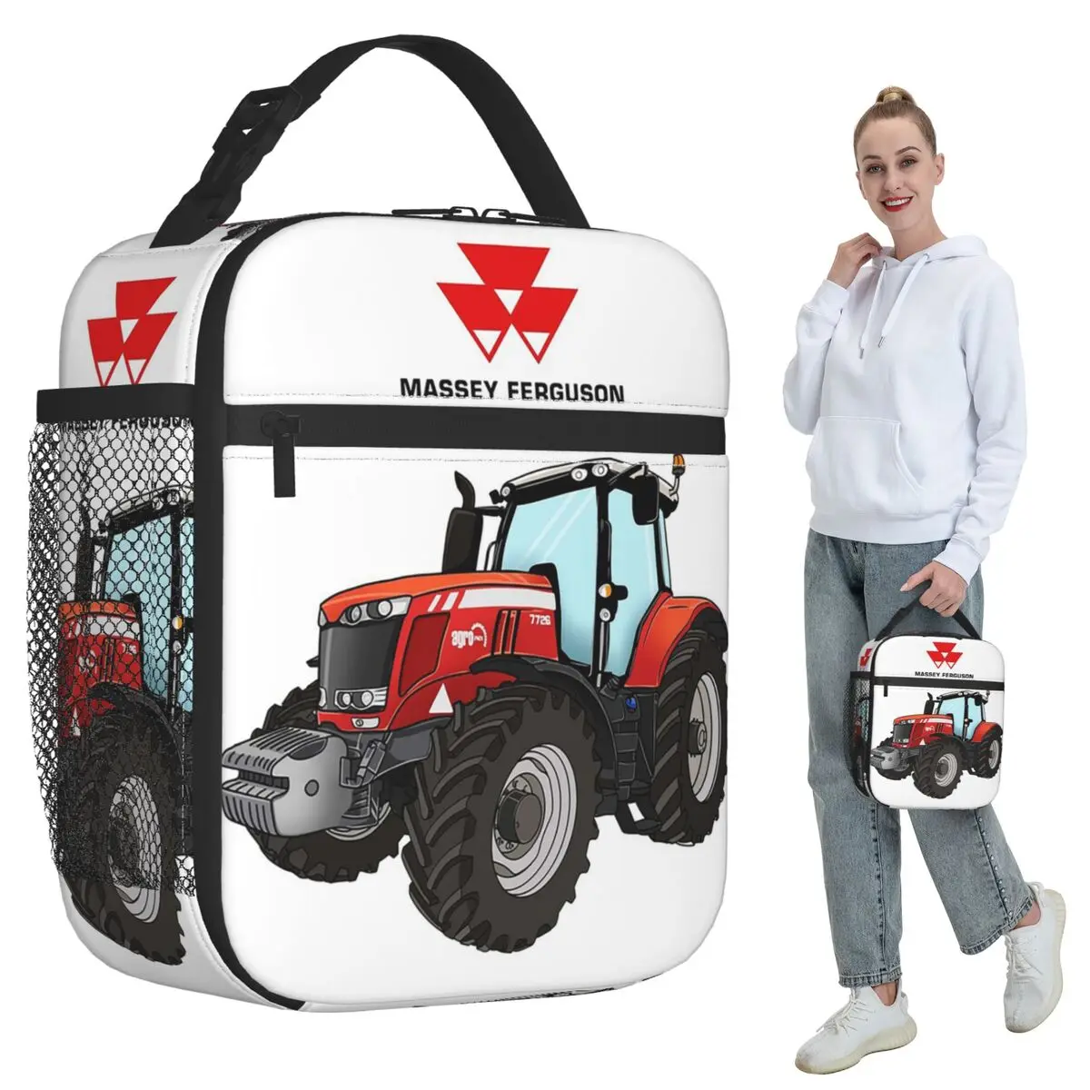 

Massey Ferguson Tractor Red Tractor Insulated Lunch Bag Kids School Cooler Thermal Food Box Tote Leakproof Lunch Boxes Container