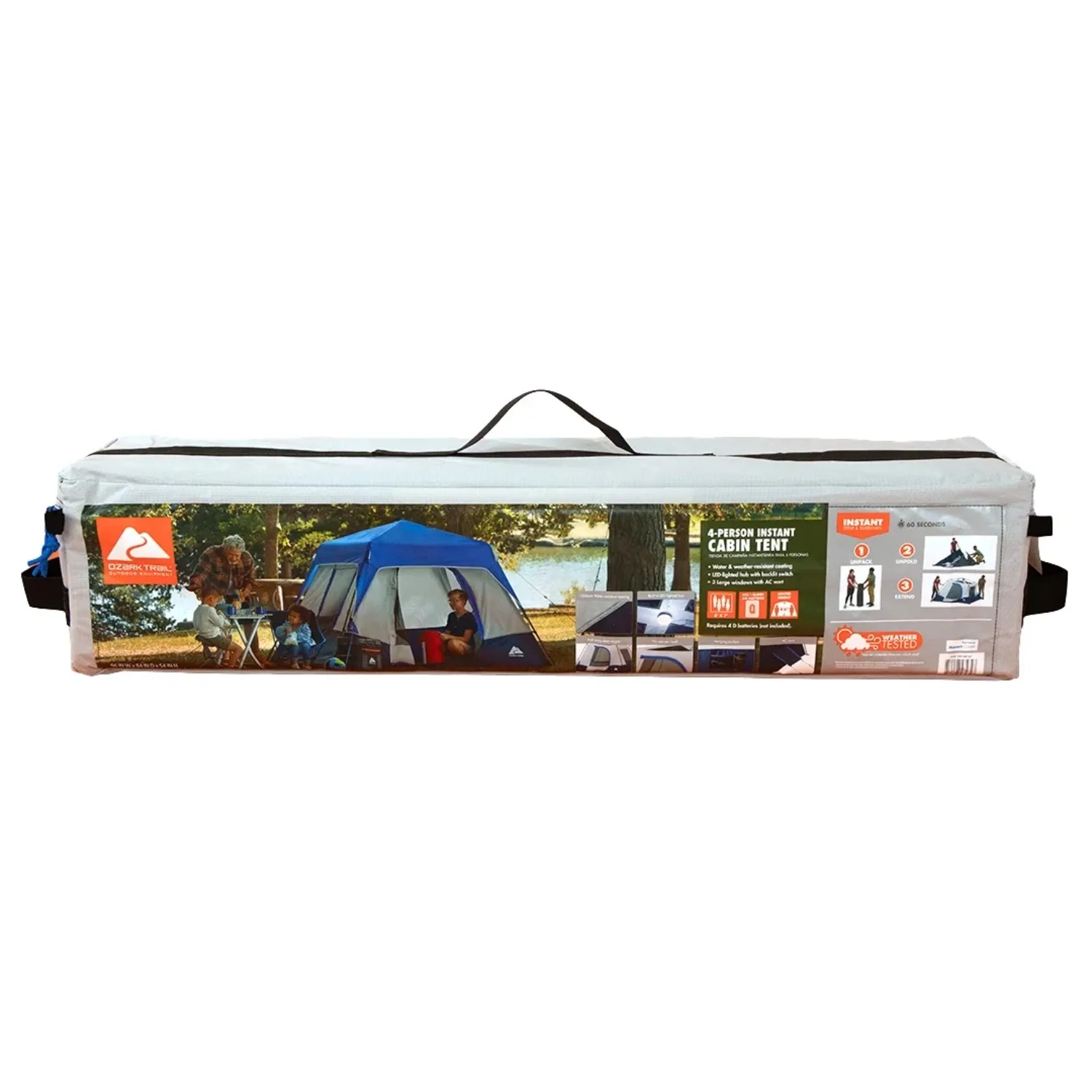 Ozark Trail 4-Person Instant Cabin Tent with LED Lighted Hub