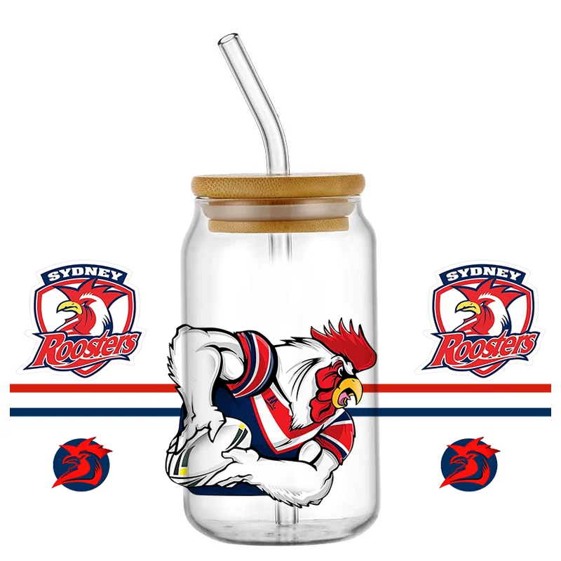 popular sports 16oz UV DTF Cup Wrap Libbey Glass Can Transfer Stickers Waterproof Permanent Adhesive home decoration