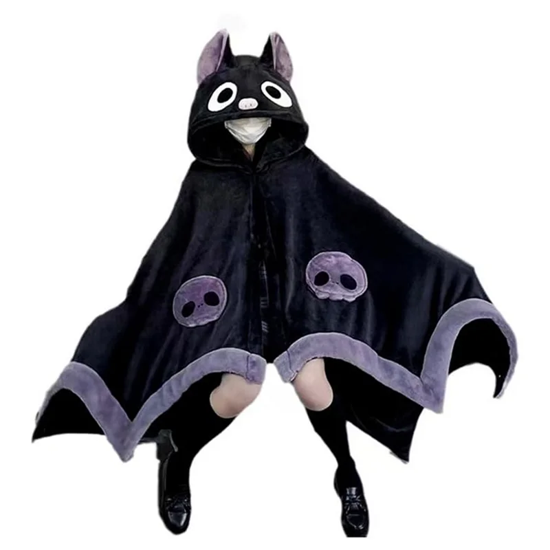 

ABVA-милое носимое одеяло на Хэллоуин, толстовка с капюшоном для Хэллоуина, косплей, мягкая накидка с капюшоном летучей мыши