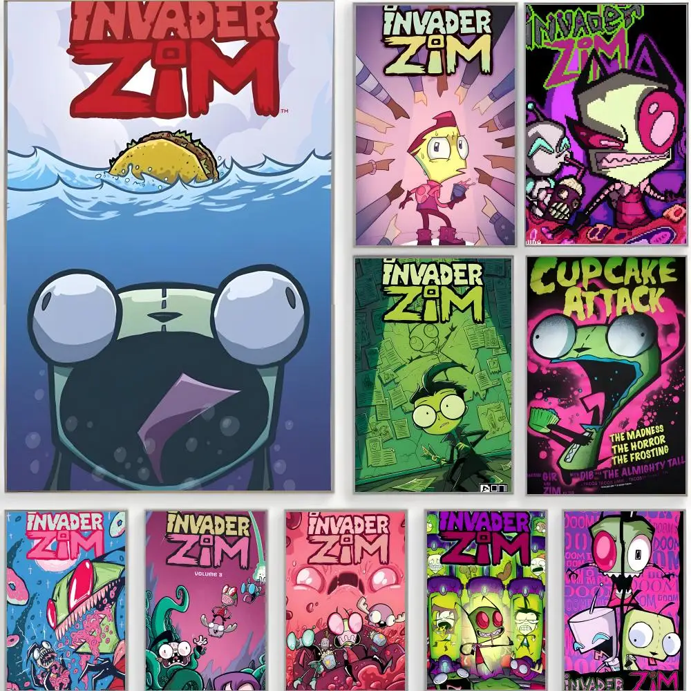 dark cartoon Invader Zim Poster Classic Wall Art  Home Decor  Peel and Stick Unframed