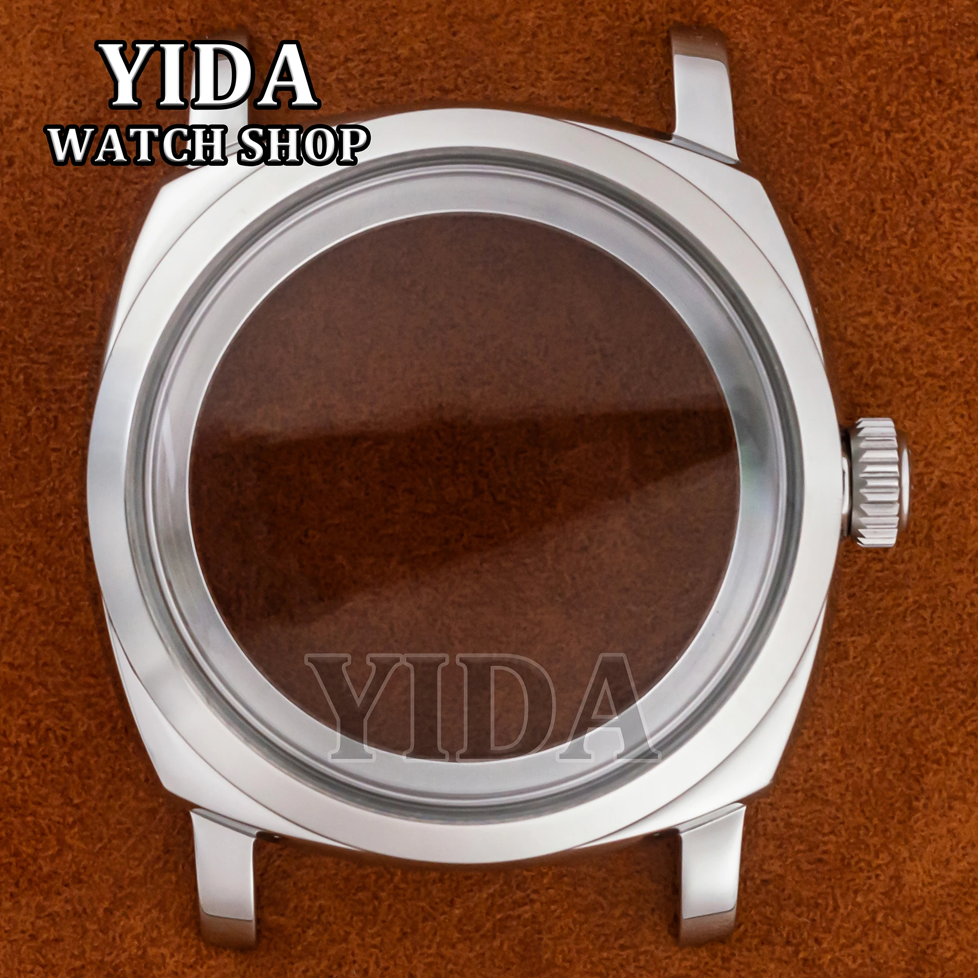 47mm Vintage Stainless Steel Watch Case Sapphire Bubble Glass 10ATM for PAM 6154 ETA6497/6498/ST3600 Mechanical Movement Parts