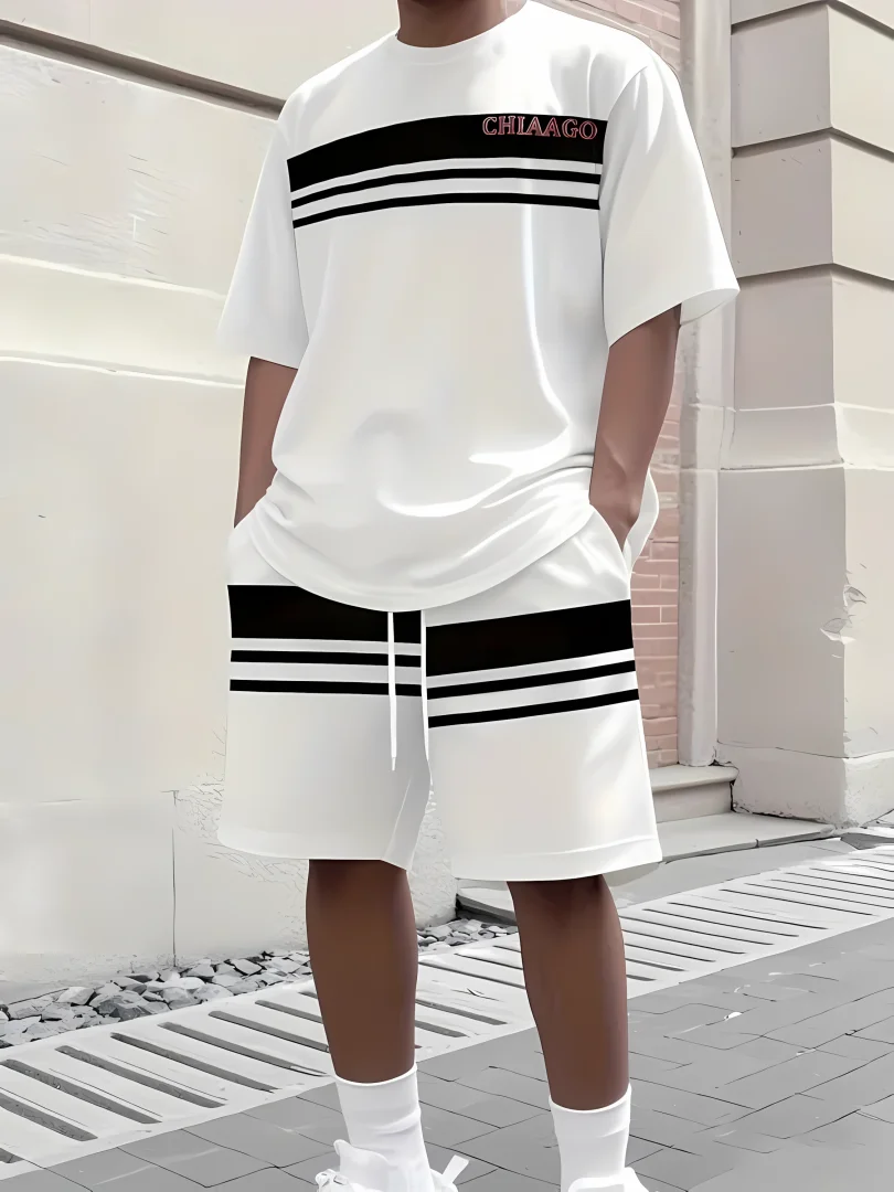 

2025 Summer new men's set letter print casual fashion T-shirt Short sleeve shorts Sportswear casual everyday wear for both
