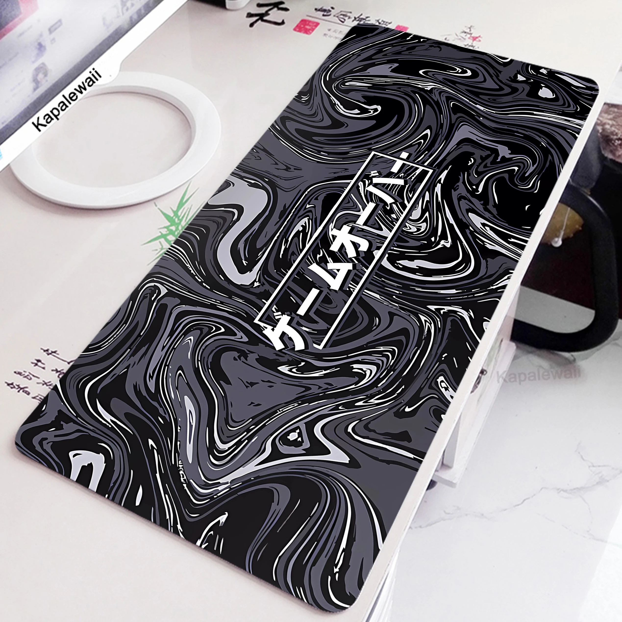 Black Strata Liquid Gaming Mouse Pad Large Mousepad Gamer Mouse Mat Computer Table Carpet Office Keyboard Pads Desk Play Mats