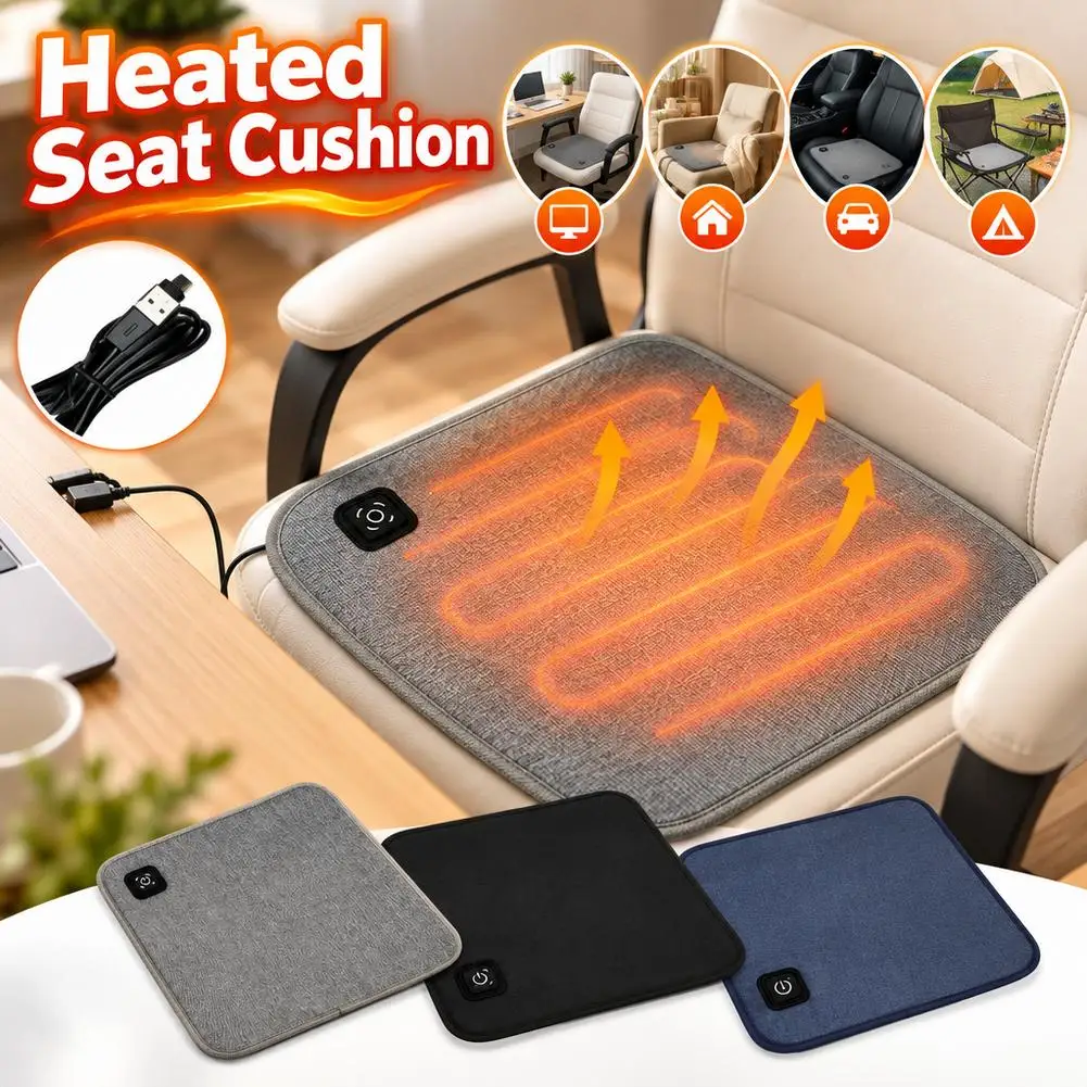USB Heated Seat Cushion Office Home Car Chair Cushion Winter Electric Heating Pad Body Heating Pad Winter Heating Pad