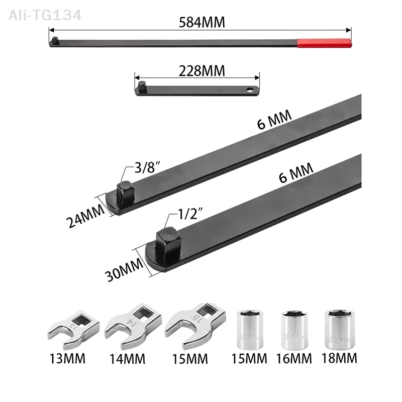 

Adjustable Car Lazy Wheel Belt Tightening Wrench with Extended Rod Automotive Throttle Tightener Disassembly Tool for Repair