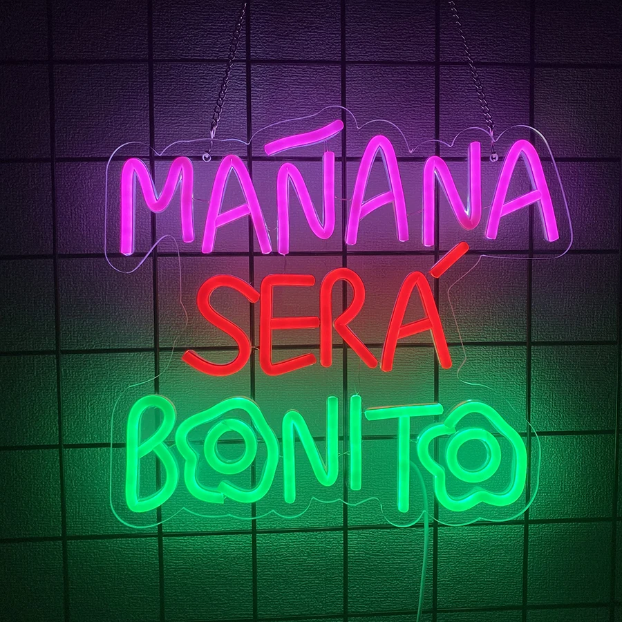 Manana Sera Bonito neon Sign, Birthday Party Supplies for Karol G Party Wall Decorations,USB Powered,for Bar Bedroom Game Room.