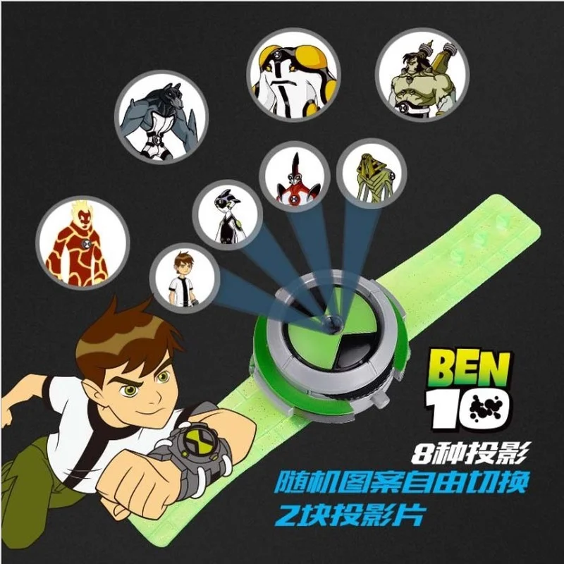 Figurita de Anime de dibujos animados Kawaii Ben10 Omnitrix, luces de proyección DE SONIDO luminoso, reloj, juguetes de figuras de acción para niños