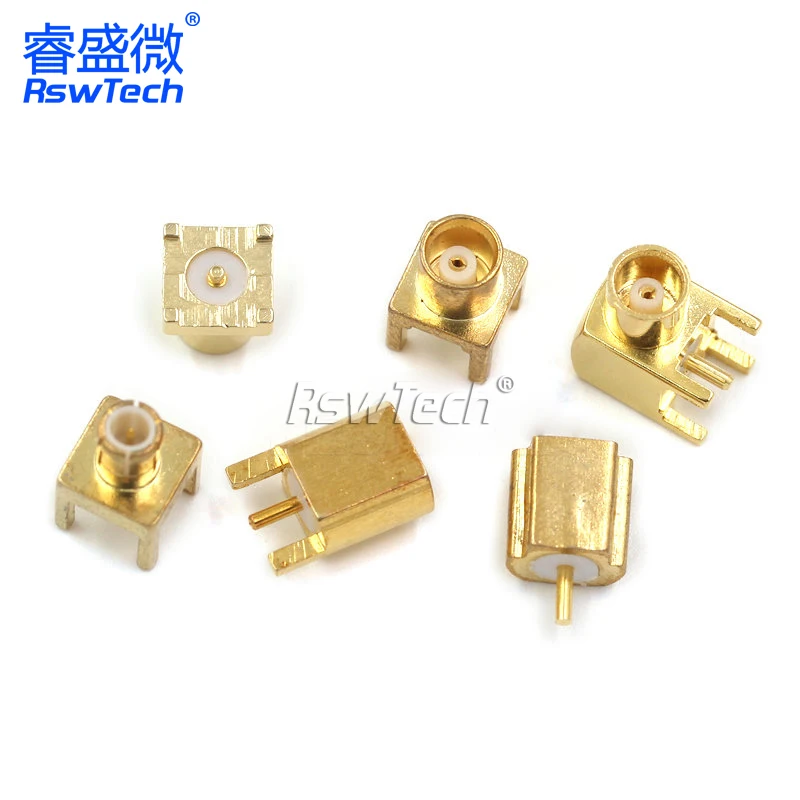 MCX-K/J Female Seat RF Coaxial Connectors Straight PCB Installation Four Pin Welding Plate