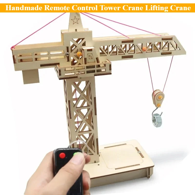 

Ручной пульт дистанционного управления, башня, подъемный кран, модели и строительные игрушки, модель науки и образования, игрушка для детей, воображение