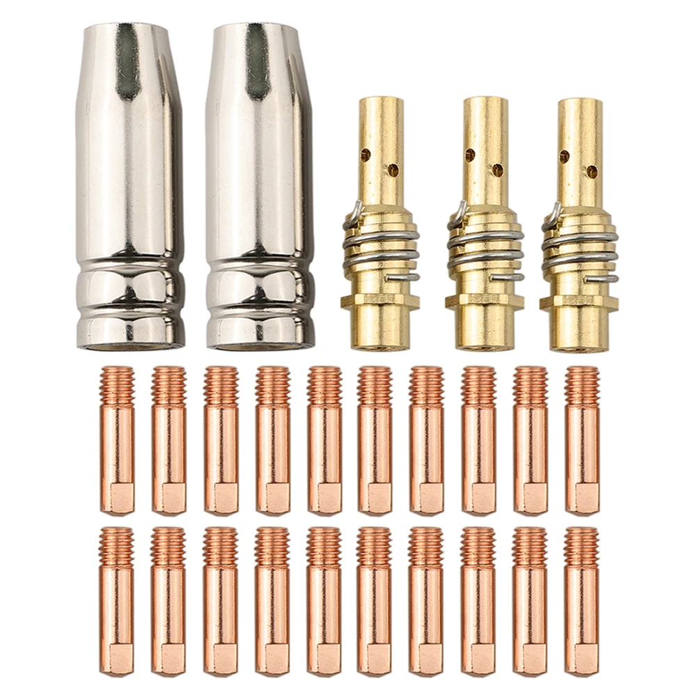 

25pcs Contact Tip Nozzle Parts Kit For 15AK For MIG Welder Accessories 0.8mm Contact Tips For The Inert Gas Welding Machine